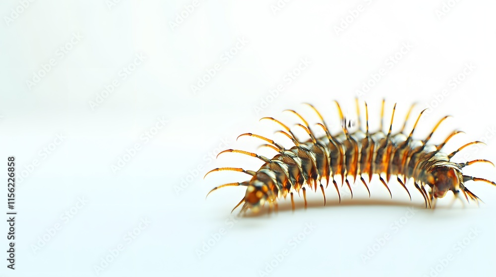 A Detailed Closeup Of A Centipede Crawling A Detailed Closeup Of A Centipede Crawling