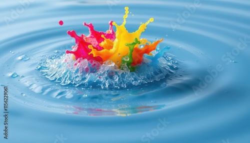 a close up of a colorful object in a body of water photo