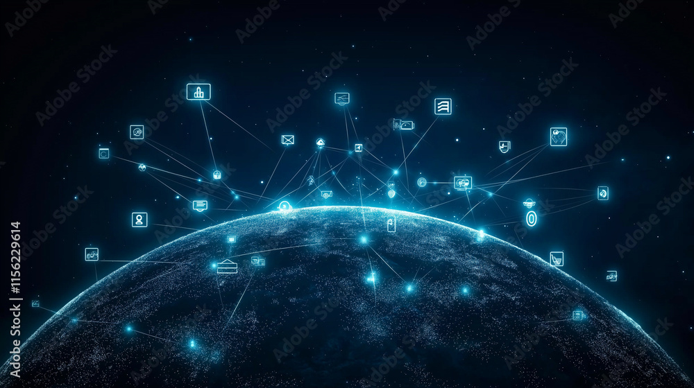 Obraz premium Global Network Connection 