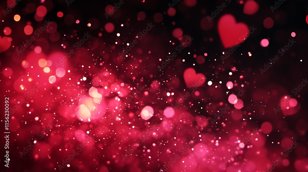 Romantic Red Hearts Bokeh Background: Valentine's Day Romantic Red Hearts Bokeh Background: Valentine's Day
