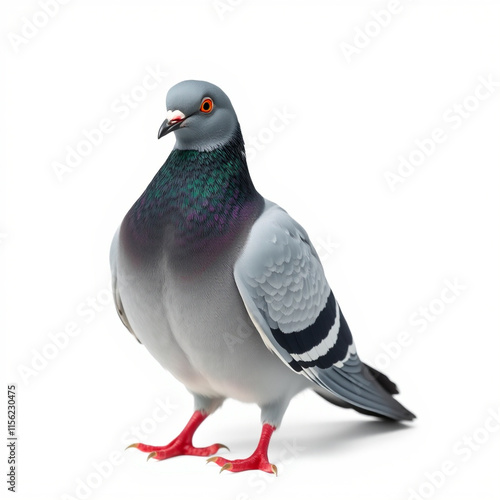 Beautiful pigeon on white background - bird generation -