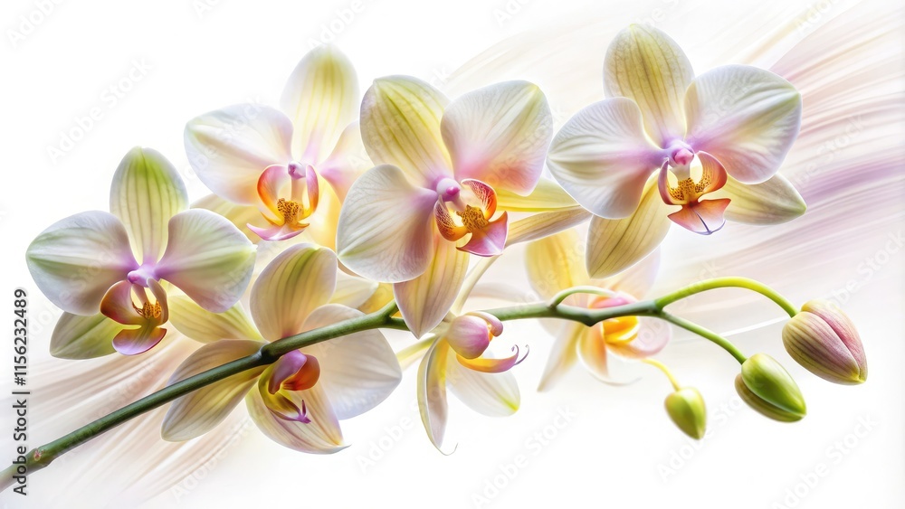 Fototapeta premium Watercolor Vanilla Orchid Plant Long Exposure Illustration