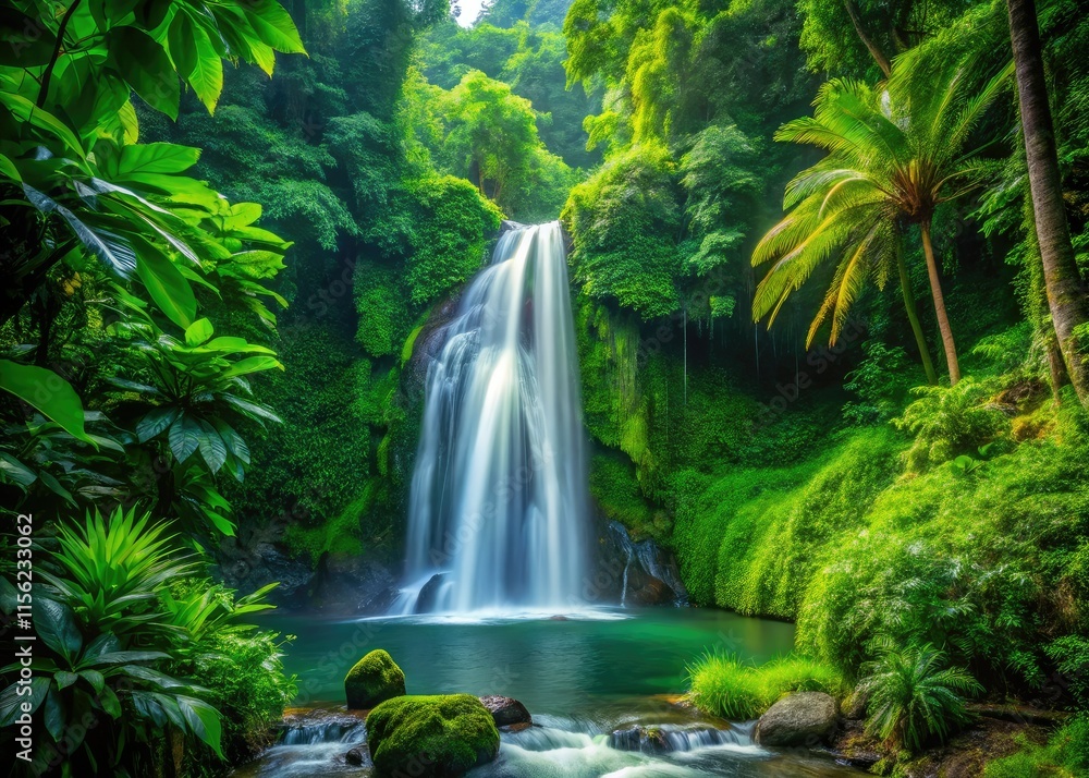 Fototapeta premium Waterfall Jungle Looping Animation Background