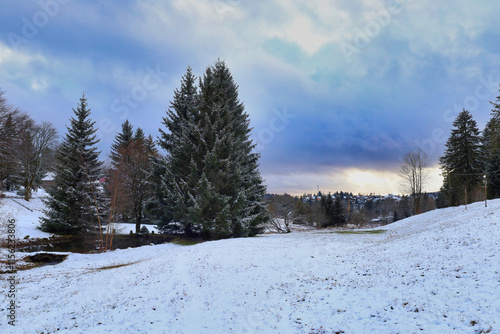 Blick auf Heimigbach, Heimigbachtal in Schmiedefeld am Rennsteig, Stadt Suhl, Thüringen, Deutschland	 photo