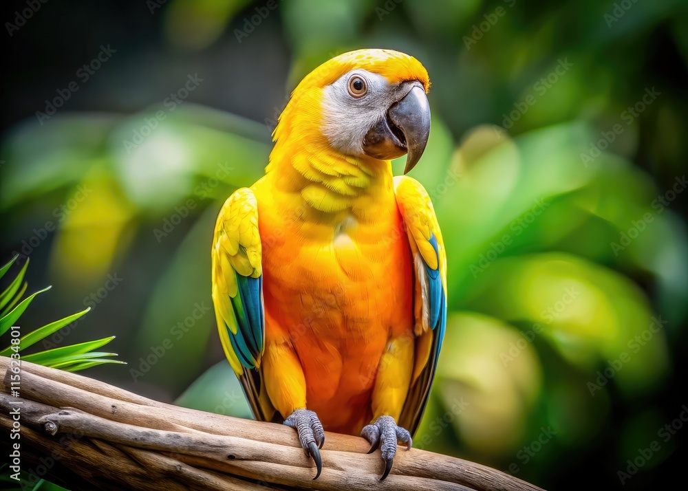 Obraz premium Yellow and White Parrot, Left Position, Copy Space