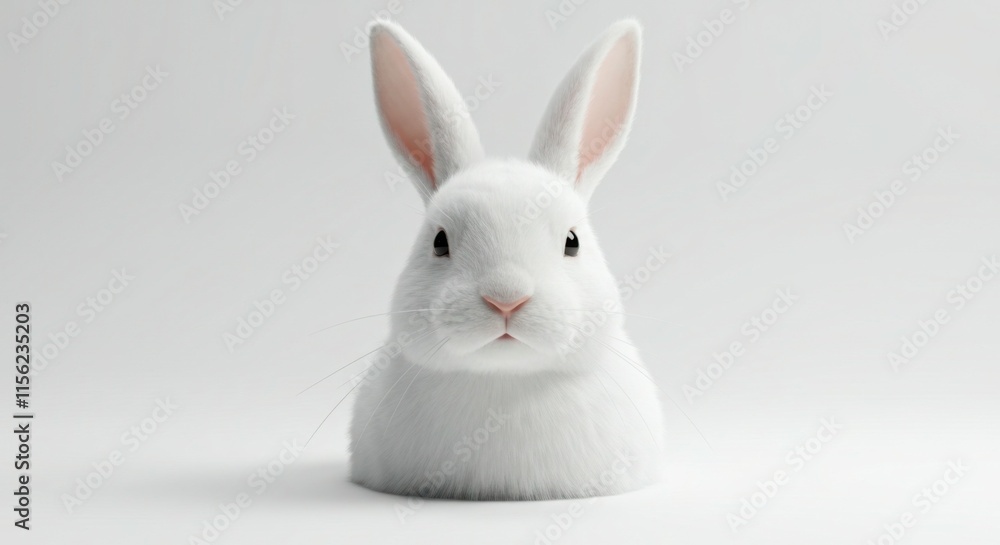 Obraz premium white rabbit on white background