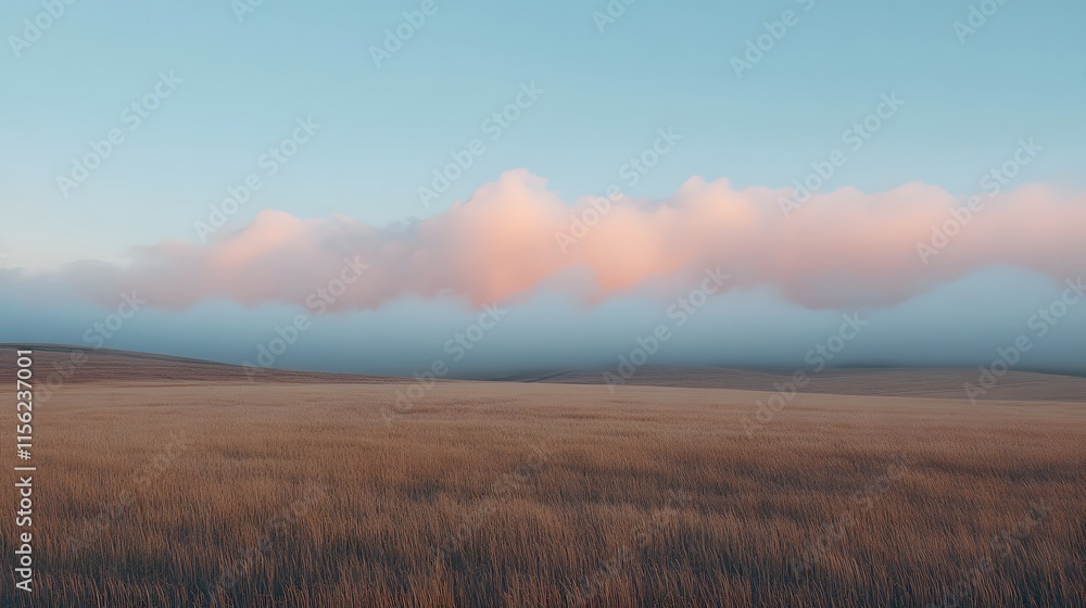 Serene Wheat Field Under a Pastel Sky Serene Wheat Field Under a Pastel Sky