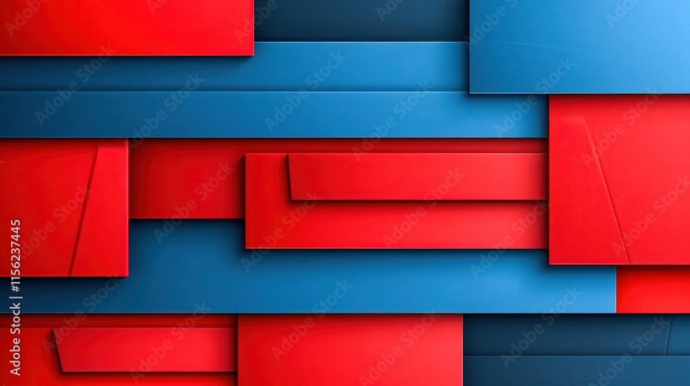 Fototapeta premium Abstract Red Blue Geometric Pattern Background