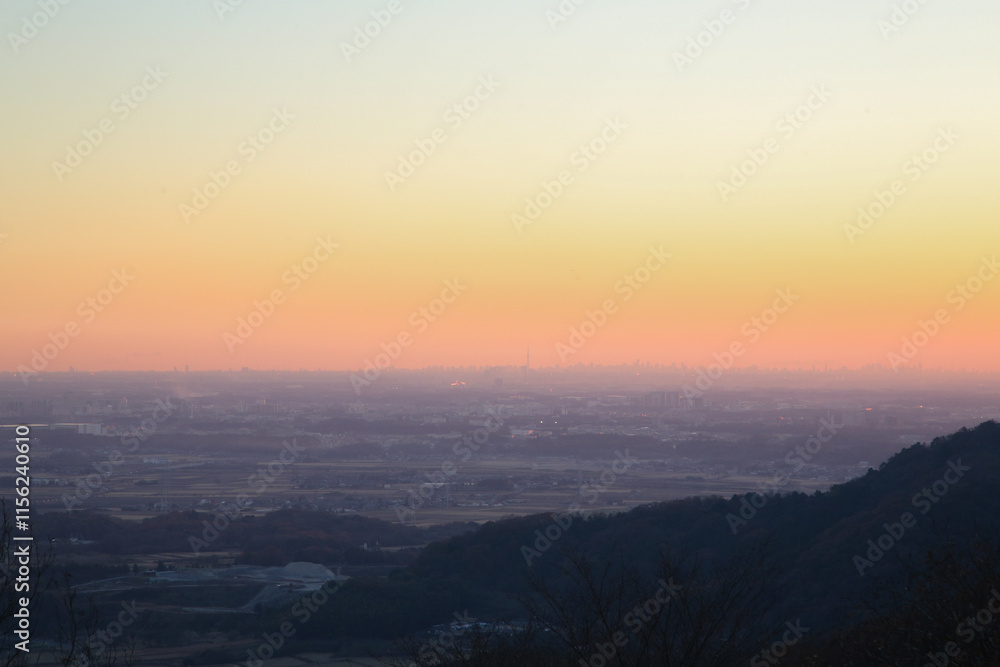 Fototapeta premium 地平線と夕焼け