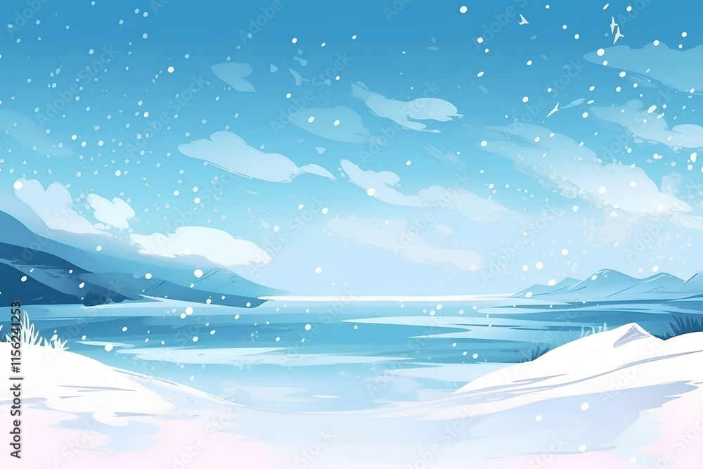 Fototapeta premium winter landscape with snow