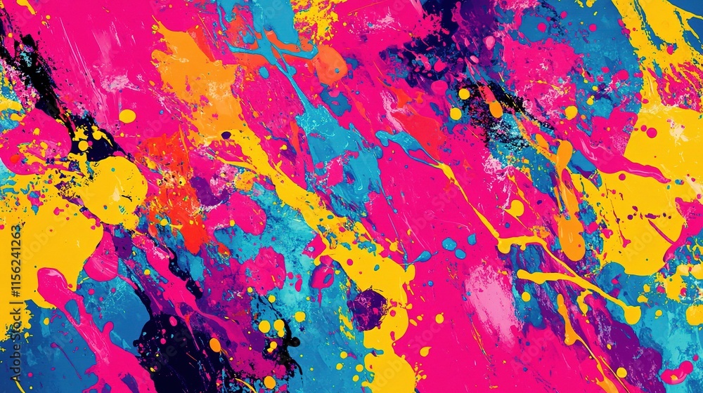 Vibrant Splash of Colorful Abstract Pop Art Background Design Vibrant Splash of Colorful Abstract Pop Art Background Design