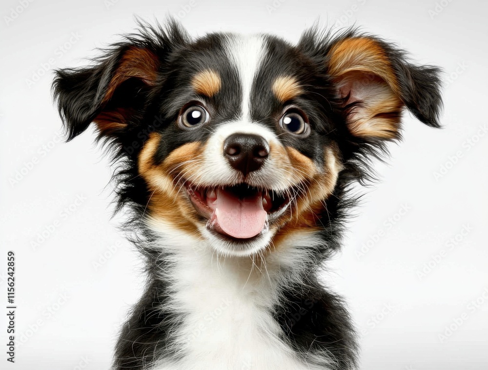 Captivating image of a cheerful puppy on a plain background. Captivating image of a cheerful puppy on a plain background.
