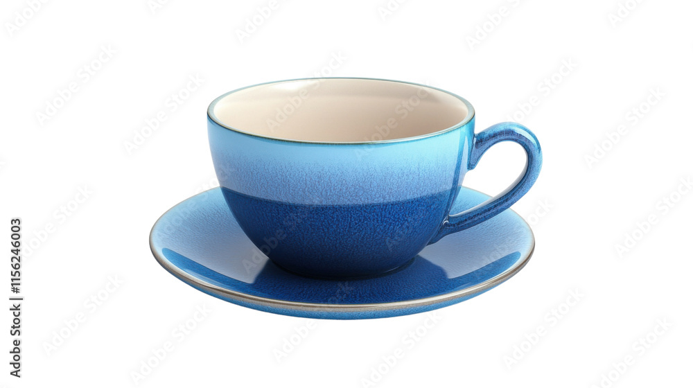 Blue coffee or tea cup, transparent background Blue coffee or tea cup, transparent background