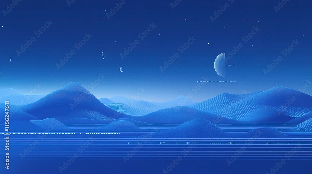 Fototapeta premium Abstract Blue Financial Chart Data Background for Professional Use
