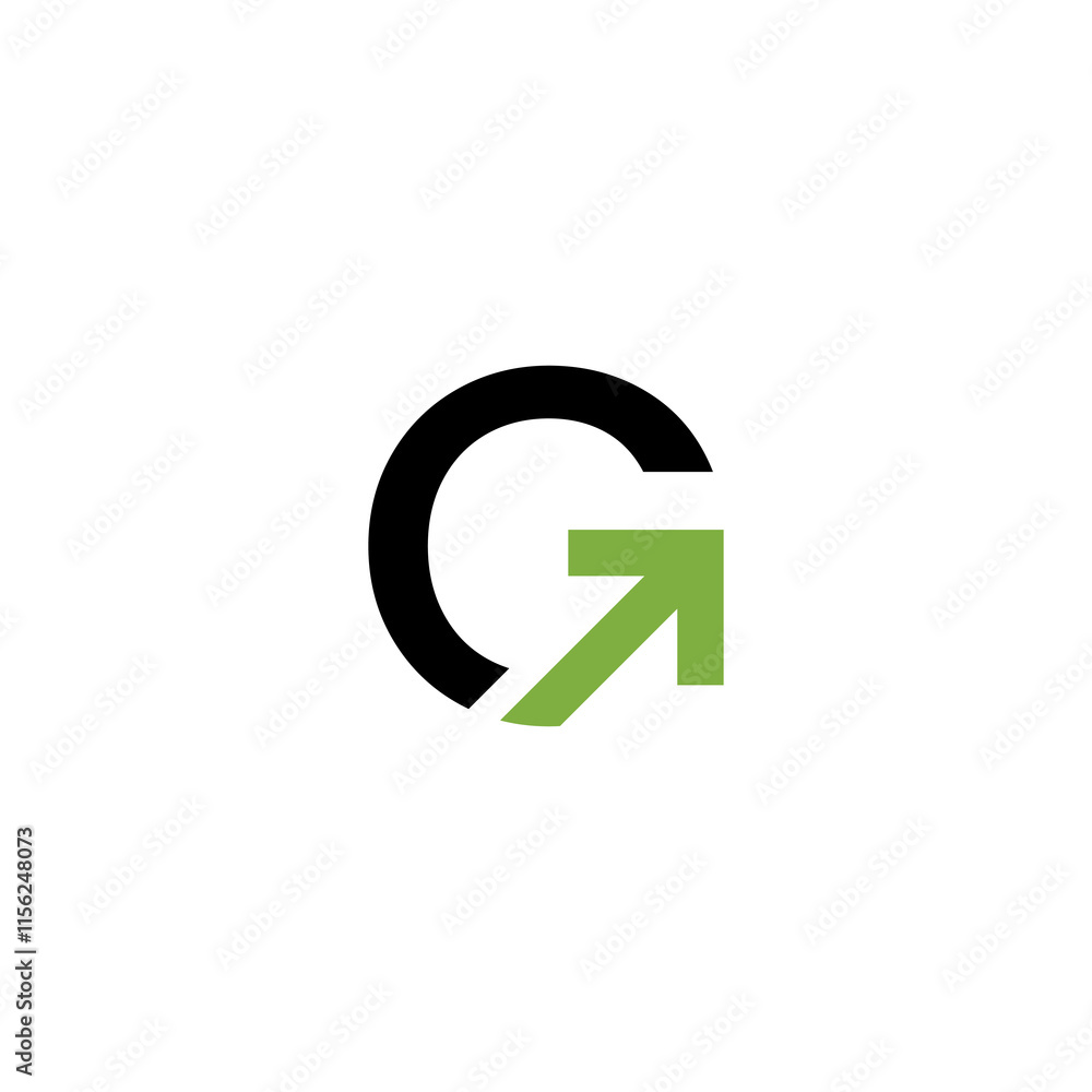 The initial G logo symbolizes growth, the arrow logo on the G for growth The initial G logo symbolizes growth, the arrow logo on the G for growth