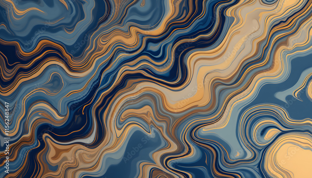 Fototapeta premium Two tone abstract liquid pattern