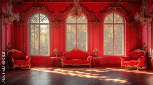Wallpaper Mural Red Interior. Luxurious Interior of the Royal Palace Torontodigital.ca
