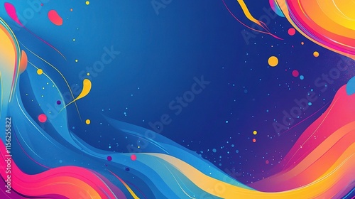 Wallpaper Mural Vibrant Abstract Blue Background with Dynamic Colorful Elements Torontodigital.ca