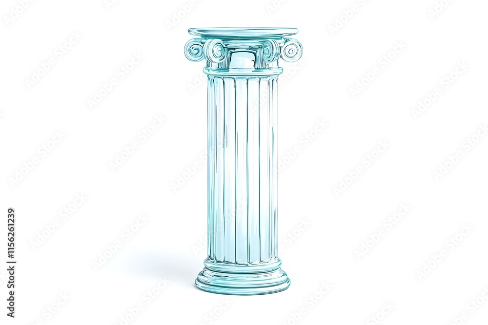 Elegant Glass Column with Classic Design Showcasing Intricate Details and Smooth Surface for Decor and Display Purposes Elegant Glass Column with Classic Design Showcasing Intricate Details and Smooth Surface for Decor and Display Purposes