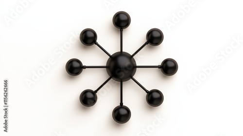 Elegant Black Clock Featuring Five Spheres in Harmonious Design Symbolizing Time and Balance in Modern Aesthetic for Contemporary Home Decor and Style