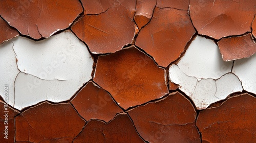 Cracked Wall Texture with Distinct White Gap Revealing Hidden Depths Surrounded by Faded Paint and Dusty Surface in an Urban Environment