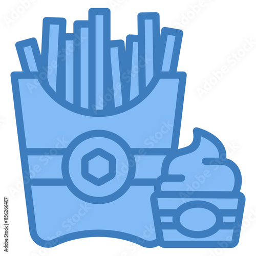 French Fries Icon Element For Design