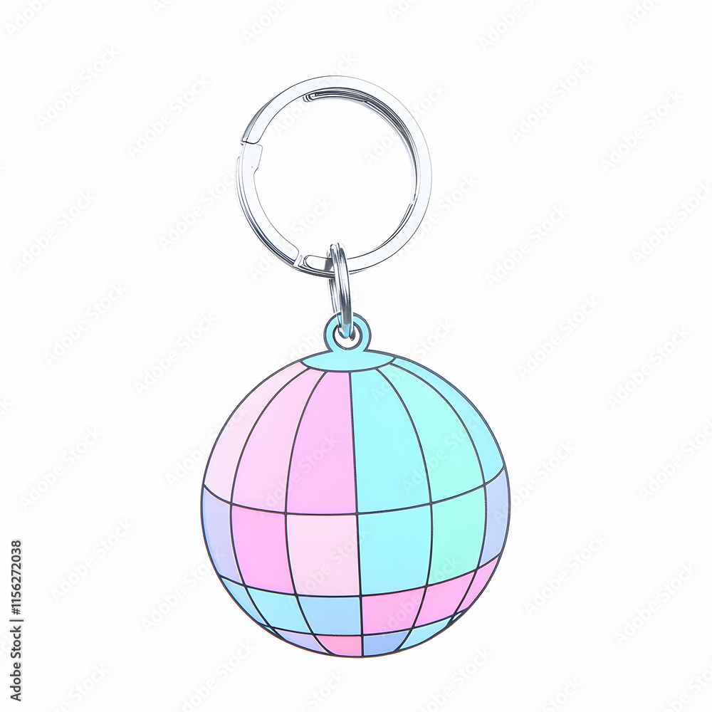 Colorful Retro Disco Ball Keychain with Pastel Hues, Perfect for Accessories or Gifts for Music Lovers Colorful Retro Disco Ball Keychain with Pastel Hues, Perfect for Accessories or Gifts for Music Lovers