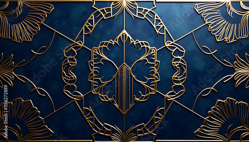 Vintage Art Deco with Platinum and Midnight Blue Tones