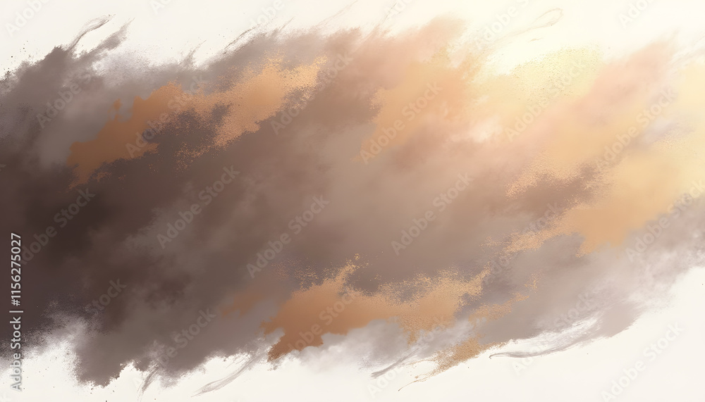 Fototapeta premium Contemporary Brush Strokes in Mocha and Light Gray