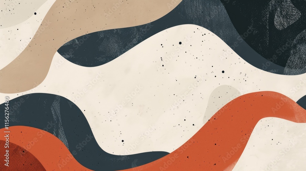 Abstract wavy shapes in earthy tones create a modern, artistic background. Abstract wavy shapes in earthy tones create a modern, artistic background.