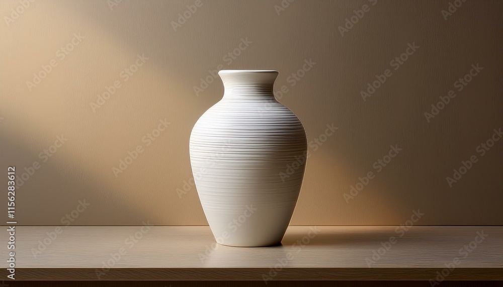 真っ白な陶器の花瓶とライトベージュの壁紙が調和した落ち着きと洗練を感じる空間構成
真っ白な陶器の花瓶とライトベージュの壁紙が調和した落ち着きと洗練を感じる空間構成