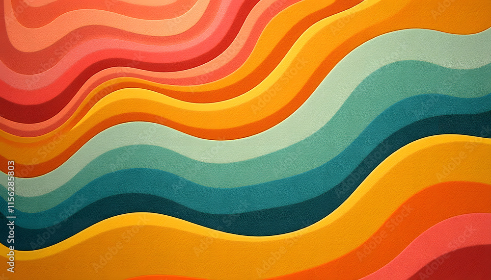 Mid-Century Abstract Patterns in Coral, Teal, and Mustard Mid-Century Abstract Patterns in Coral, Teal, and Mustard