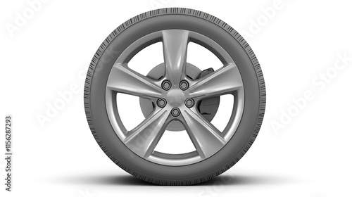 A sleek, modern car wheel showcasing a stylish design and rubber tire. photo