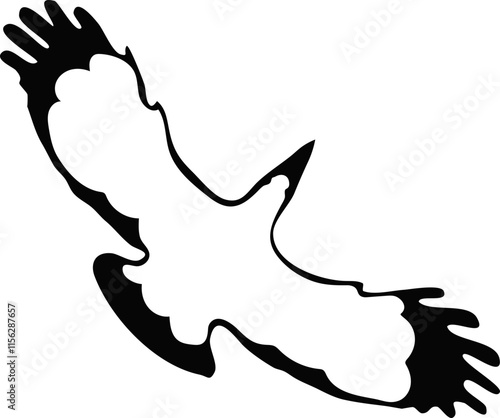 Bird Raven Crow Black Silhouette for Icon.