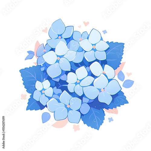 Blooming Blue Hydrangea photo