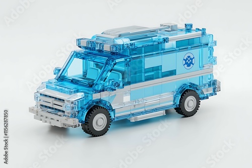 Ambulance car on ice. High resolution image rendering. photo