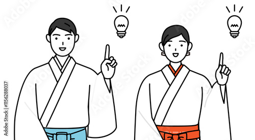 Priest and shrine maiden of the shrine, coming up with an idea.