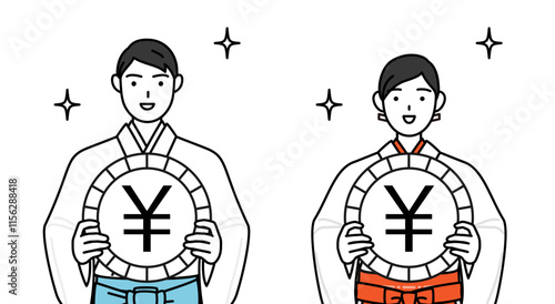 Priest and shrine maiden of the shrine, an image of foreign exchange gains and yen appreciation