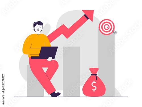 Investment goals. Investment illustrations. Flat vector illustrations