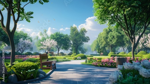 Fototapeta Naklejka Na Ścianę i Meble -  Design Material Summer Park