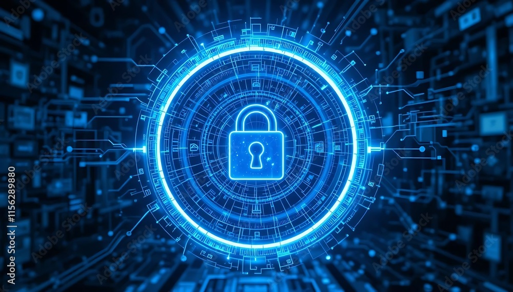 Obraz premium Digital Security System Cyber Protection Network