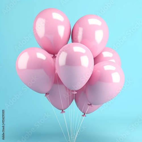 Wallpaper Mural pink balloons isolated on white Torontodigital.ca