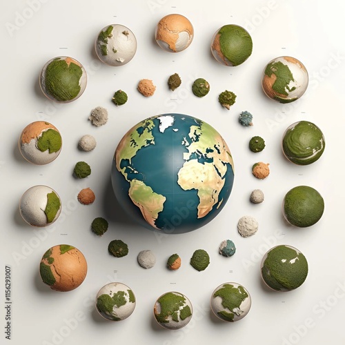 Wallpaper Mural earth globe with colors Torontodigital.ca