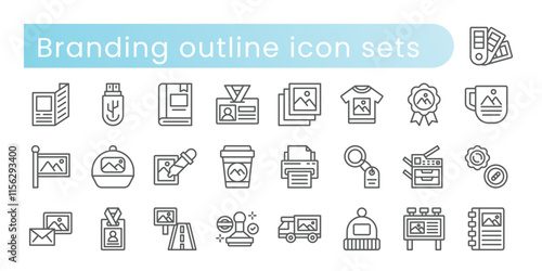 Branding outline icon sets