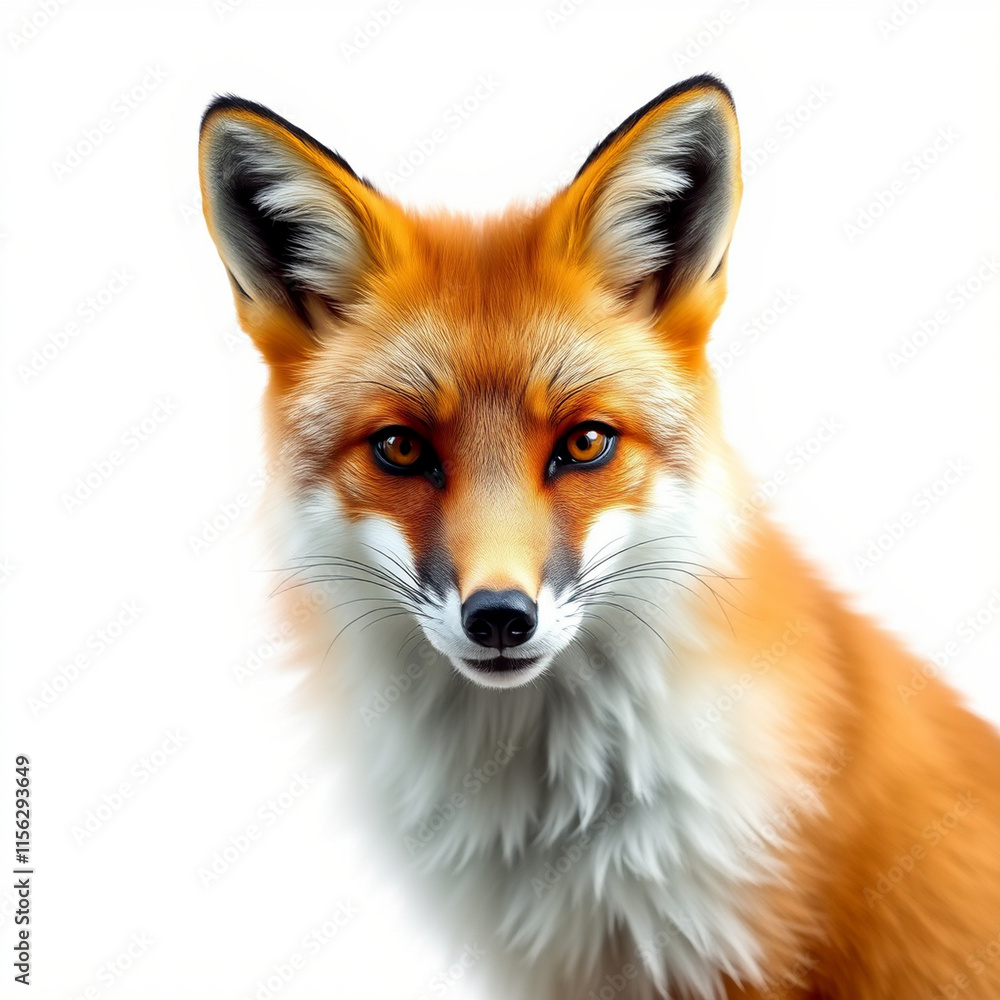 Fox isolated on white background - animal generation - Fox isolated on white background - animal generation -