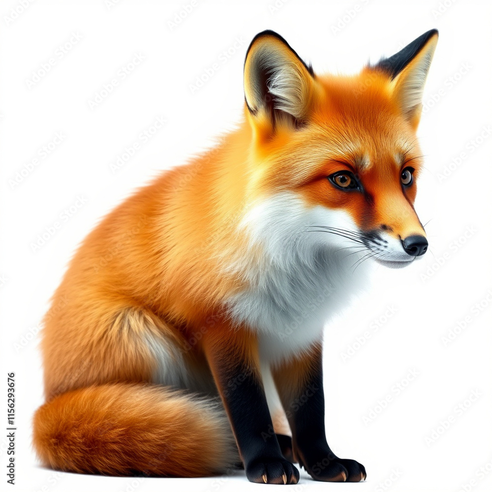 Obraz premium Fox isolated on white background - animal generation -