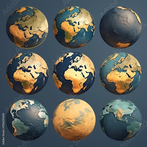 Wallpaper Mural set of globes with globe Torontodigital.ca