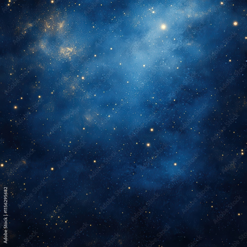 Obraz premium Majestic Night Sky Dark Blue Galaxy Background with Sparkling Stars and Nebulae - Celestial Space Image