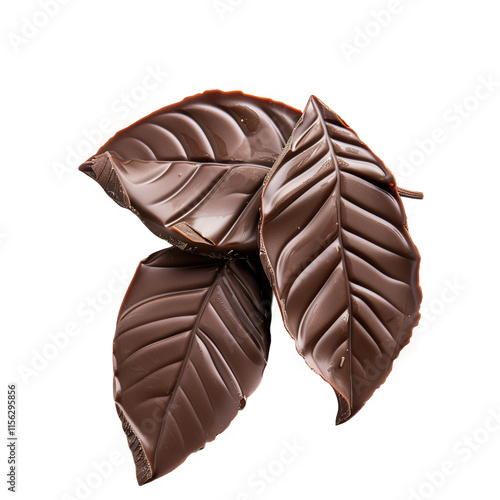 Dark Chocolate Leaf-Shaped Candies: A Luxurious Treat photo