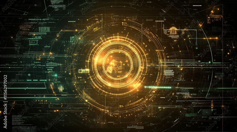 Fototapeta premium Abstract Technology Background Concept with Big Data Visualization